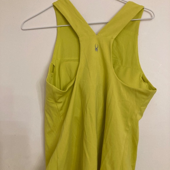Spyder Active Racerback Tank Top Citron Women's  Built in Bra Size M - Picture 2 of 5